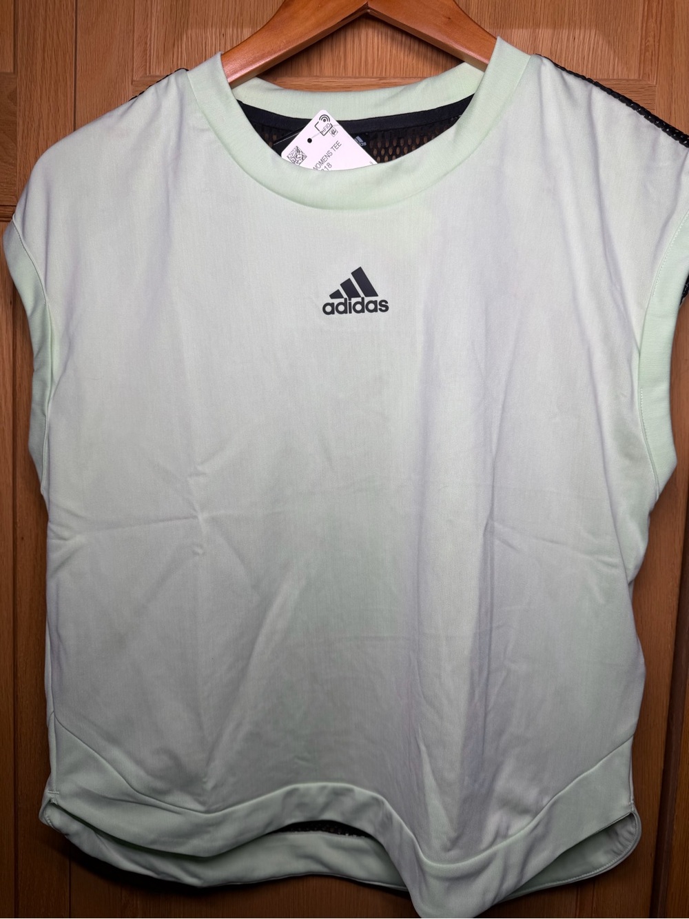 adidas Women's Glow GreenBlack mesh back 2 piece tennis top Sz:Med - Picture 4 of 7